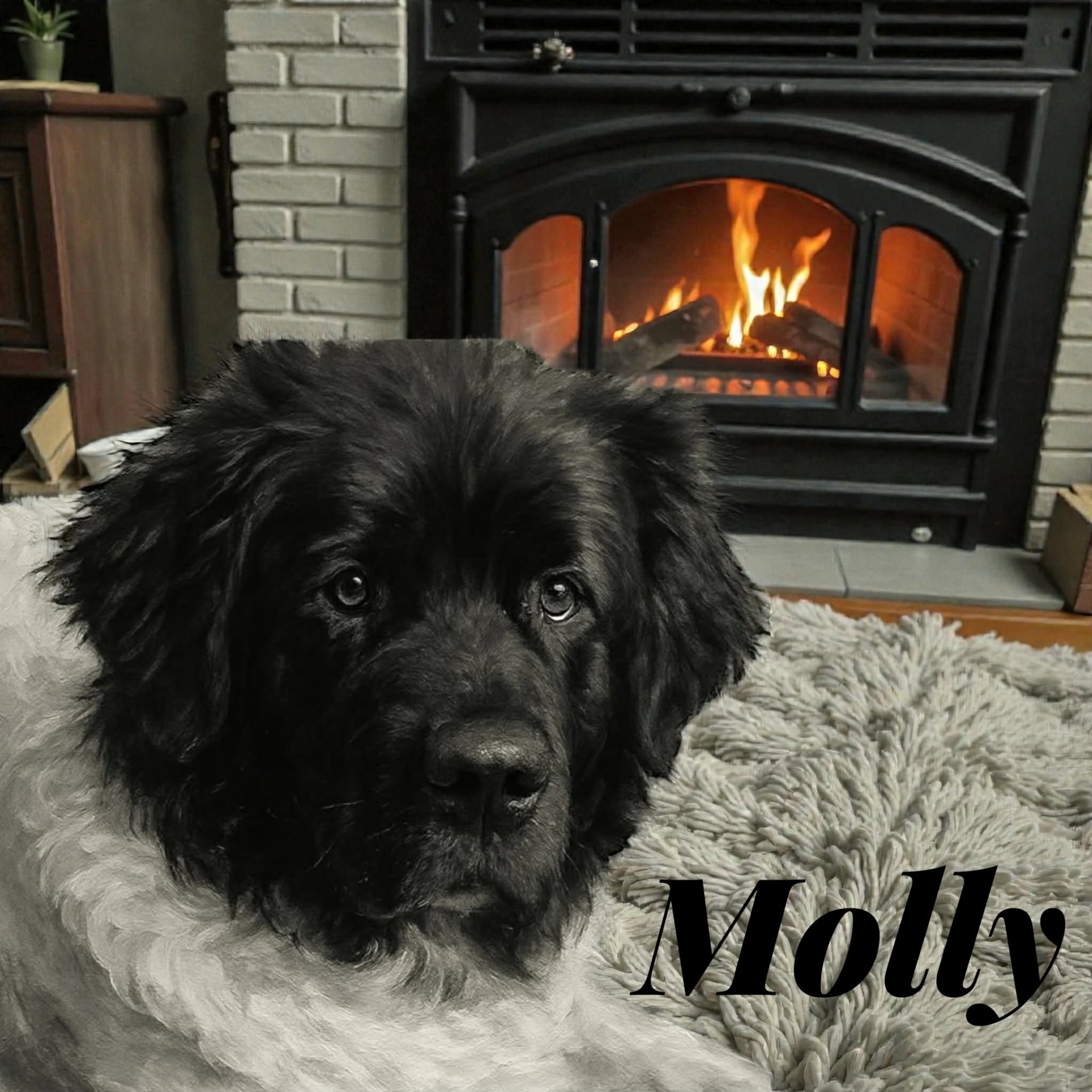 landseer.Molly est une chienne actif qui adore jouer. Les enfants sont ces amis pour la vie. Elle est attachante . Grace a sont tempérament doux elle est chienne d'assistance. Reproductrice pour 2027 fille de doudoune et kiko